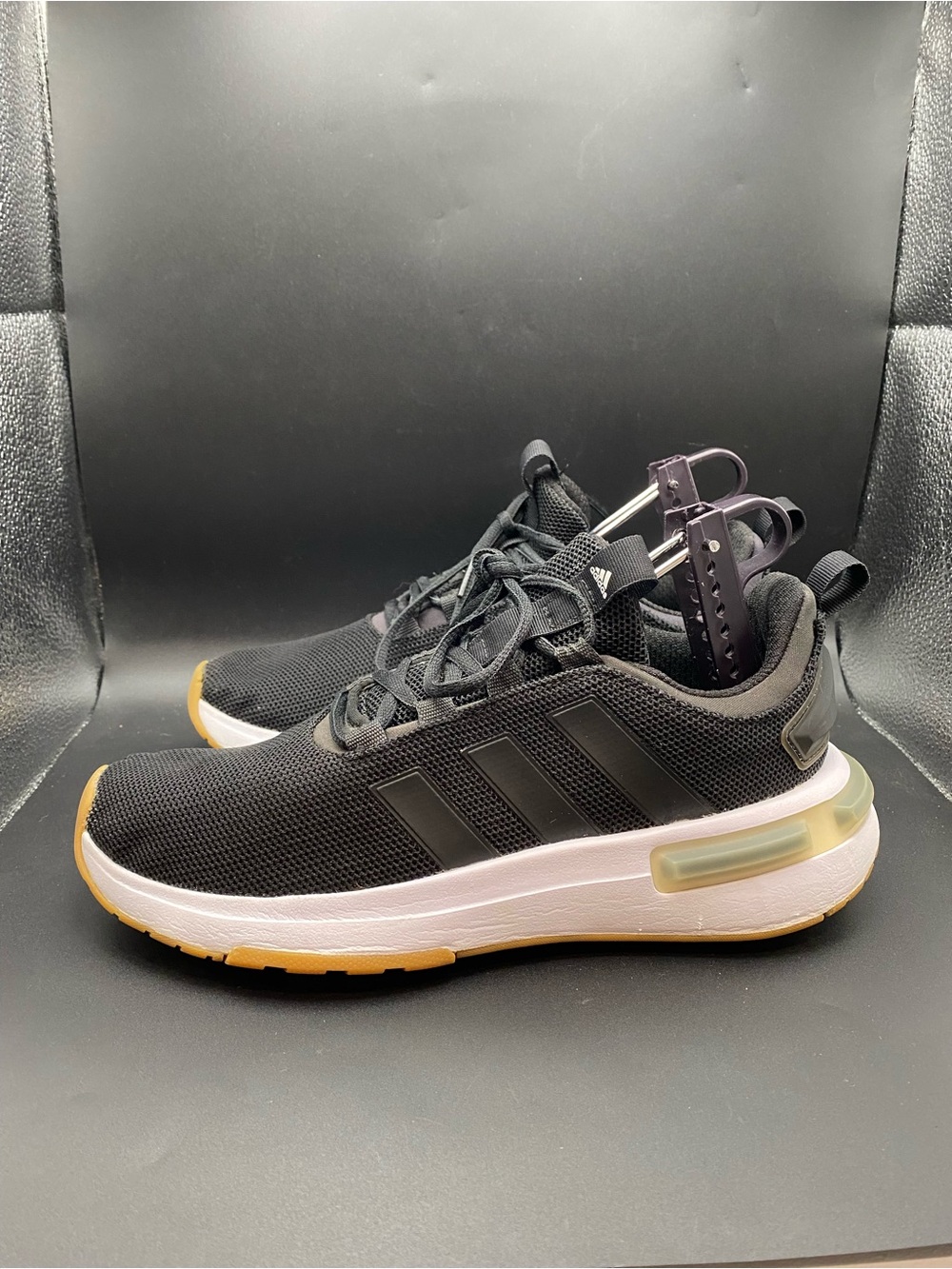 adidas Racer TR23 Women’s Size 8 Black White Gum Athletic Running Shoes Sneaker